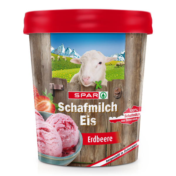 Spar Schafmilch Eis Erdbeere